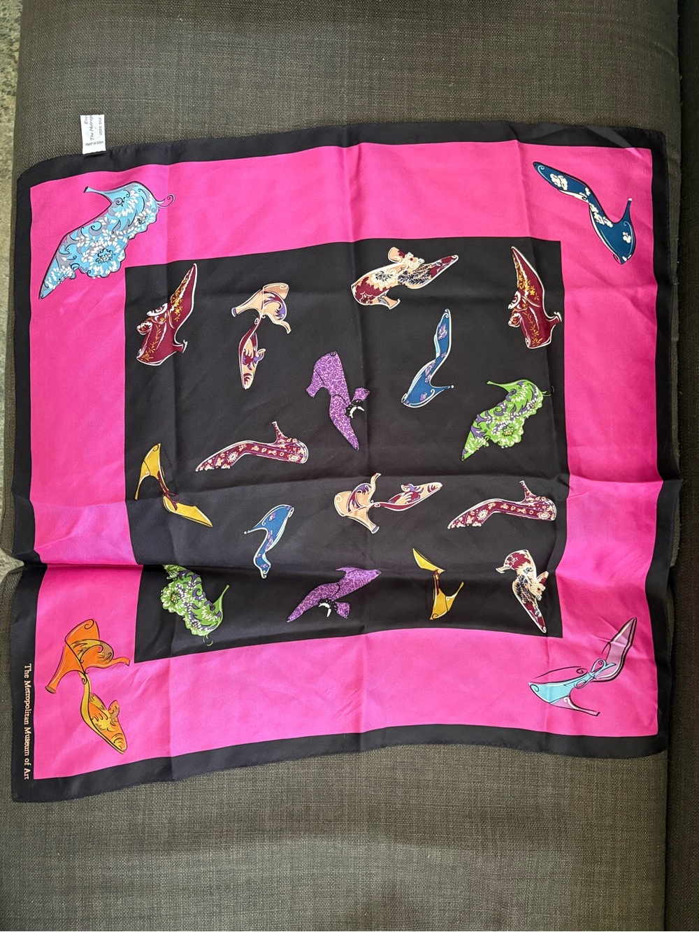 Silk Scarf Exclusively for Metropolitan Museum of Art - Pink & Black